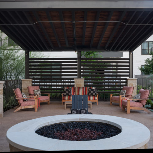 outdoor firepit with lounge seating - Fall has Come to Texas