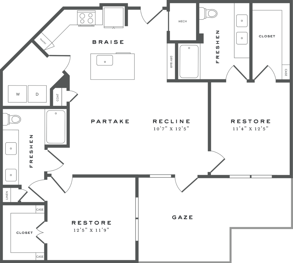 B3 two bed/two bath floorplan - Find the Lifestyle You Deserve